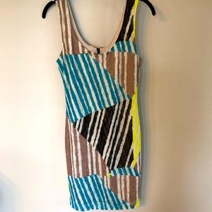 Bar III Sleeveless Scoop Bodycon Sheath summer Dress Geo pattern - Small